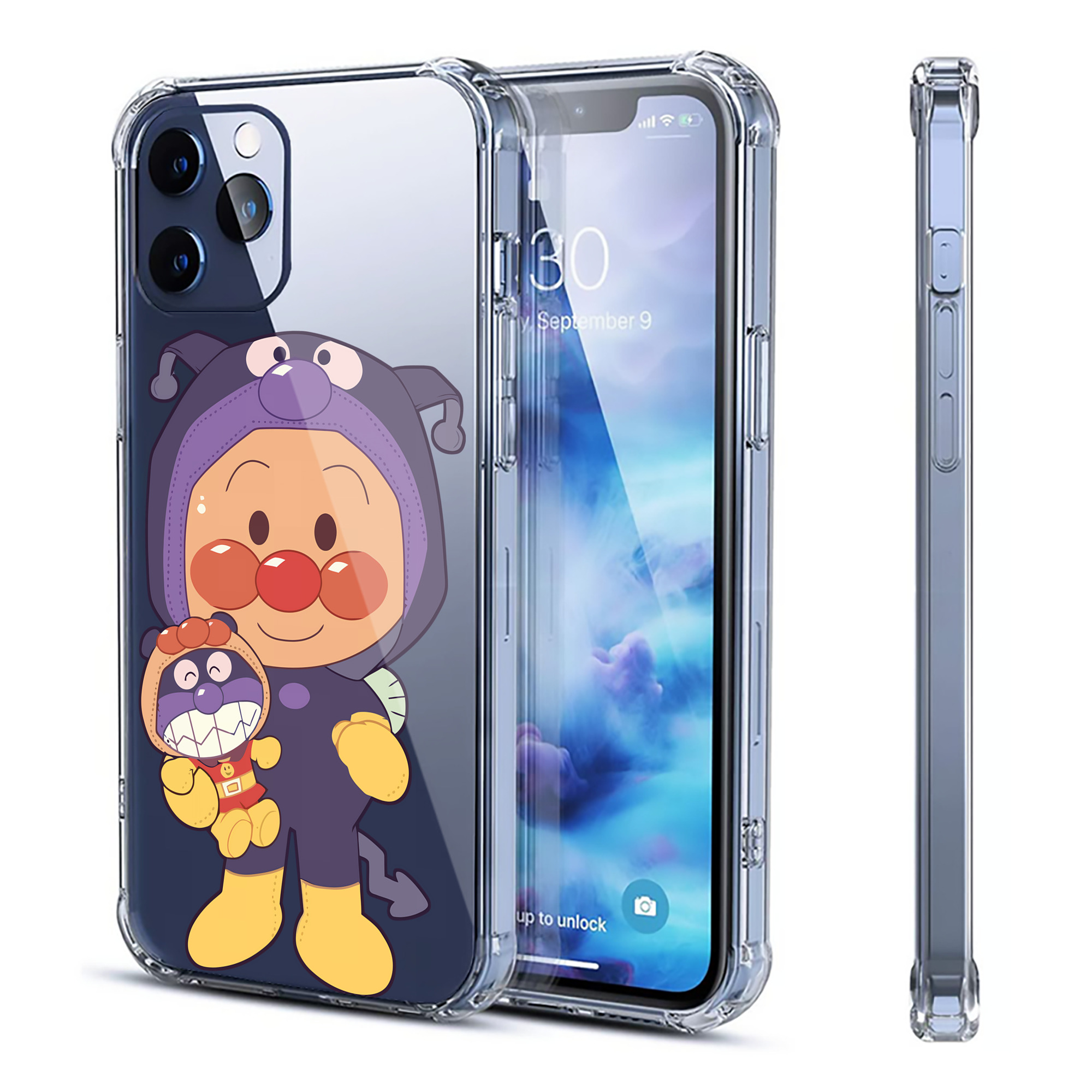 （画像用） アンパンマン Anpanman 【iPhone 12シリーズ対応】透明スマホケース（クリアソフトケース）